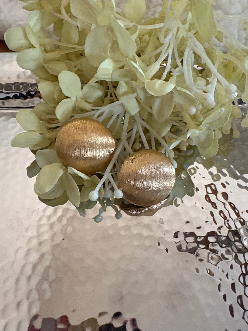 Gold Button Accent Clip-on Earrings - Monet